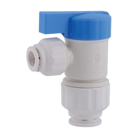 Sharkbite 0.5 in. Push x 0.25 in. Dia. Push Plastic Angle Stop Valve; White 4922449